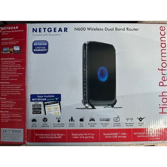 Netgear N600 Wireless Dual Band Router WNDR3400v2 - Picture 1 of 8